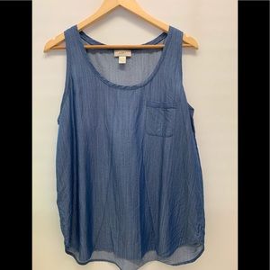 LOFT CHAMBRAY TANK